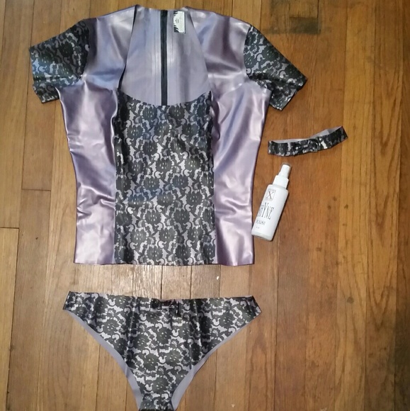 Dolls Kill Other - Pearlescent Lace Latex outfit